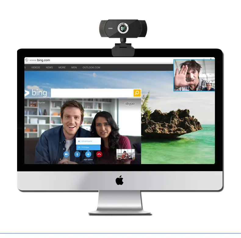TECHNOVIEW Full HD Web Camera for Computer, Laptop, 1080p 60 FPS Webcam with Built-in Mics, Manual Focus, 2.1 Megapixel CMOS Camera, Ultra Lens, 360° Rotation, Flexible Mount (Black)