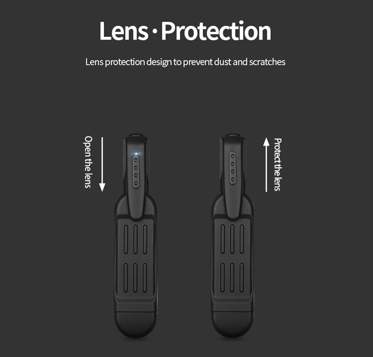 1080P Mini Clip-On Camera with Audio | Portable USB Rechargeable Camera with One-Click Recording & TF Card Support
