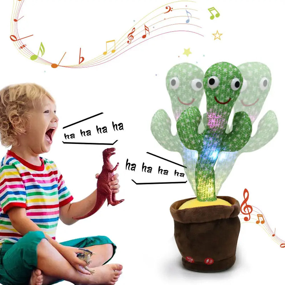 Dancing Cactus Rechargeable Toy, Talking Cactus Baby Toy for Kids - Dances, Sings, Wriggles & Records/Repeats What You Say - Funny Educational Toy for Children, Home Decor