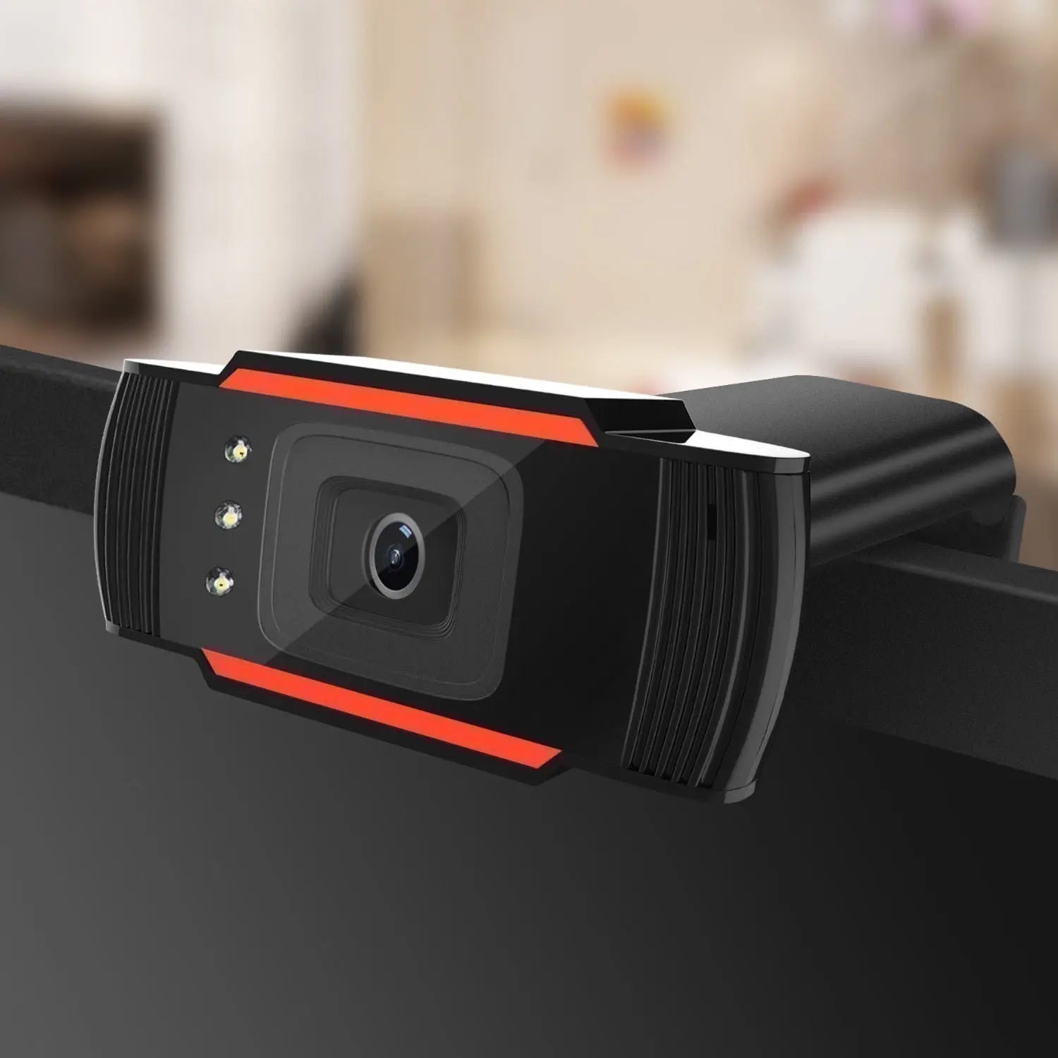 TECHNOVIEW Crisp Pro Digital Zoom 720P Web Camera with 5P HD Quality Lens, CMOS Image Sensor, 24 FPS Video Resolution, Built-in Mic, Auto White Vision, Night Vision and Manual Switch for LED (Black)