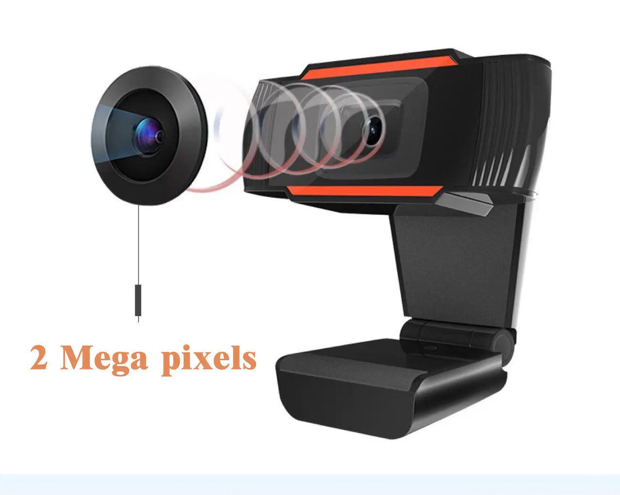 TECHNOVIEW Crisp Pro Digital Zoom 720P Web Camera with 5P HD Quality Lens, CMOS Image Sensor, 24 FPS Video Resolution, Built-in Mic, Auto White Vision, Night Vision and Manual Switch for LED (Black)