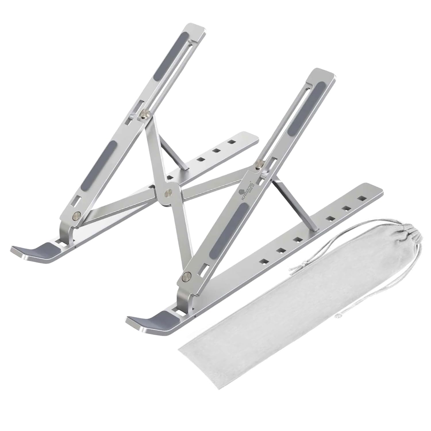 Laptop Stand 6 Angles Adjustable Aluminum Ergonomic Foldable Portable Tabletop Laptop/Desktop Riser Stand Holder Compatible for MacBook, HP, Dell, Lenovo & All Other Notebooks (Silver)