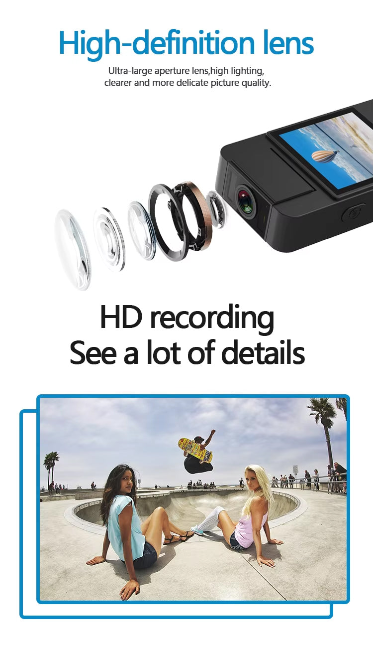 Portable Body Camera with Audio & Screen | HD Wearable Clip Camera with Night Vision, One-Touch Recording & TF Card Support