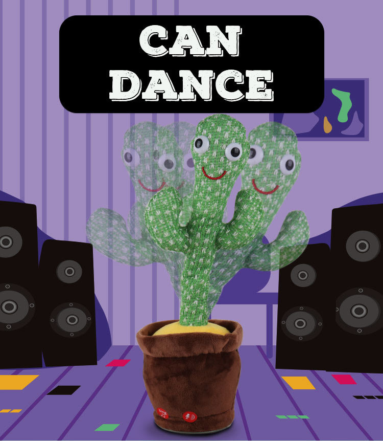 Dancing Cactus Rechargeable Toy, Talking Cactus Baby Toy for Kids - Dances, Sings, Wriggles & Records/Repeats What You Say - Funny Educational Toy for Children, Home Decor