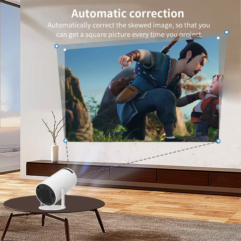 Mini Smart Projector with WiFi 6 & Bluetooth 5.0, Native 720P HD Portable Projector, 4K Video Support, 130 Inch Screen, Wireless Mobile Screen Mirroring for Home Theater, Movies & Gaming