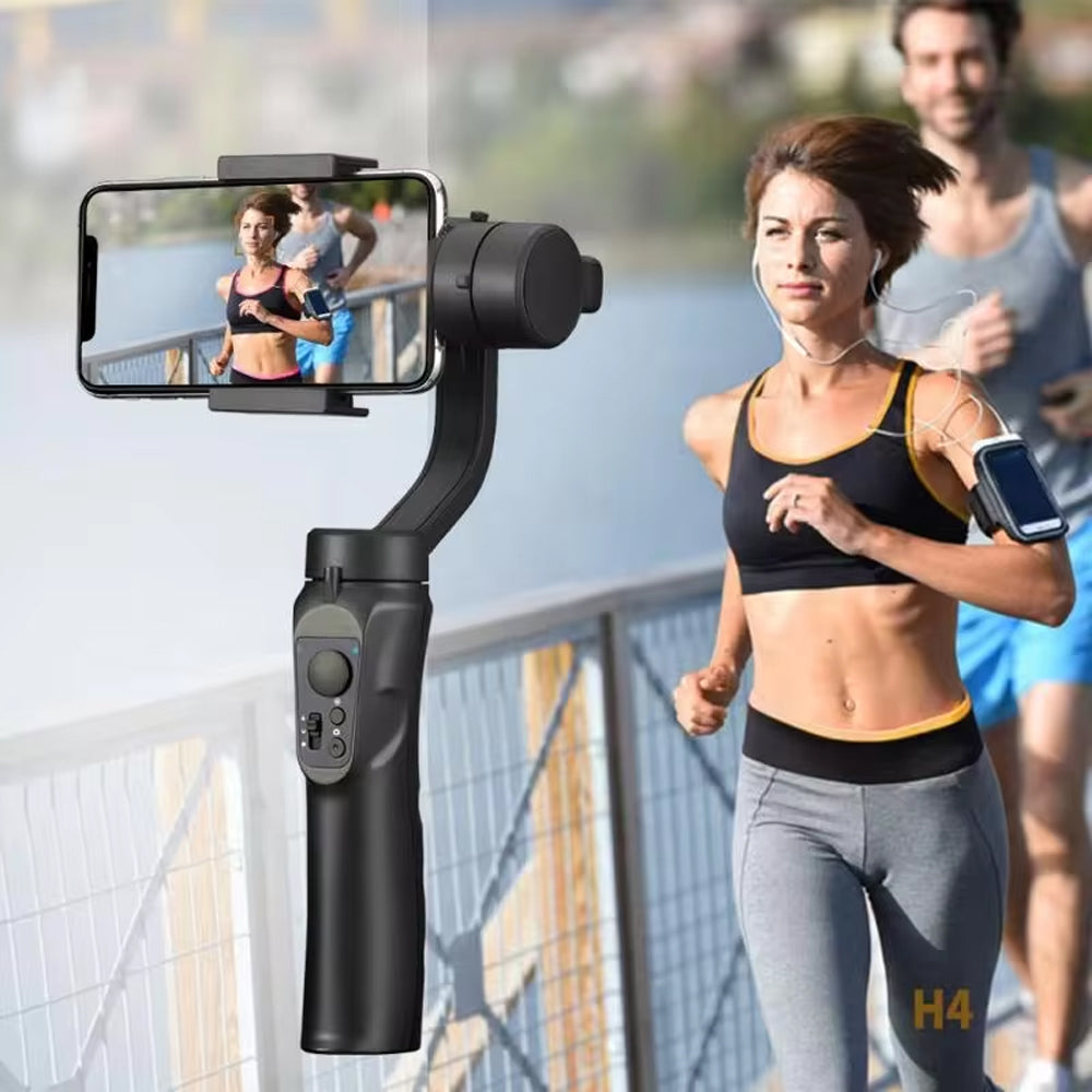 Gimbal Stabilizer 3-Axis for All Smartphone Cell Phone Handheld Gimble Stick w/Grip Tripod Ideal for Vlogging YouTube Vlog TikTok Instagram Live Video Kit - (Black Gray)