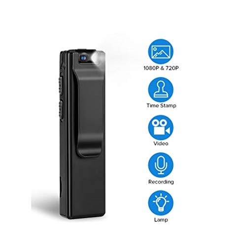 Body Camera Pocket Mini Bodycam, Wearable Portable Video Camera with Rotatable Lens Loop Recording 1080P HD for Personal Body Vlog, Plog, Traveling, Camping (32GB SD Card Included)