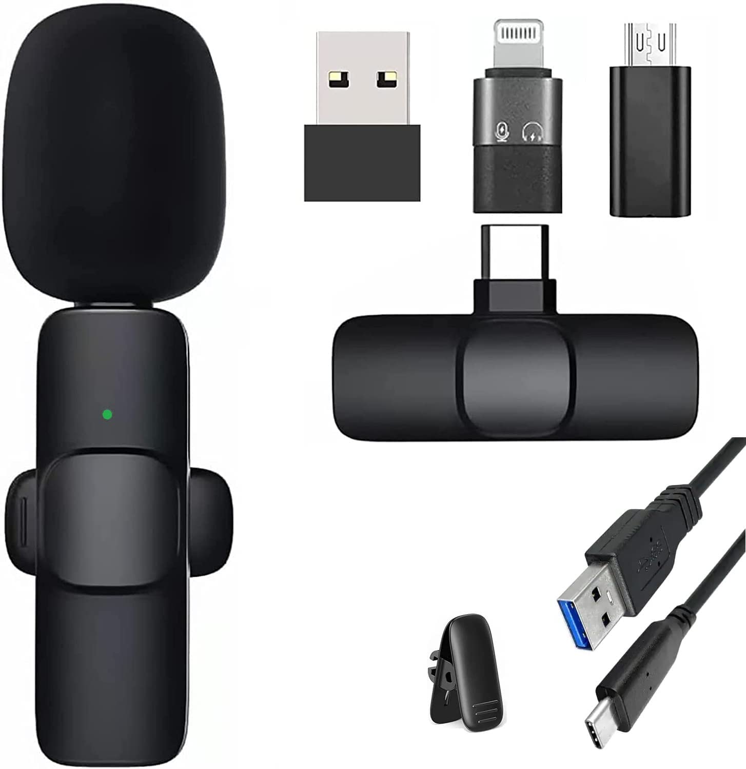 Professional K8 Type-C Single Lavalier Mini Clip Wireless Microphone Lapel Lavalier Microphone Wireless