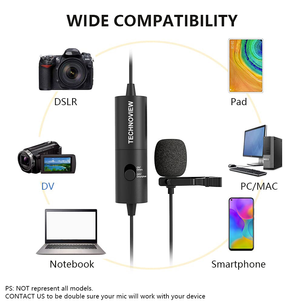 Wireless Lavalier Microphone with 3.5mm Jack – Clip-On Lapel Mic for YouTube, Vlogging, Interviews & Podcast | Noise Reduction, Plug & Play, Compatible with Smartphone, DSLR & Laptop