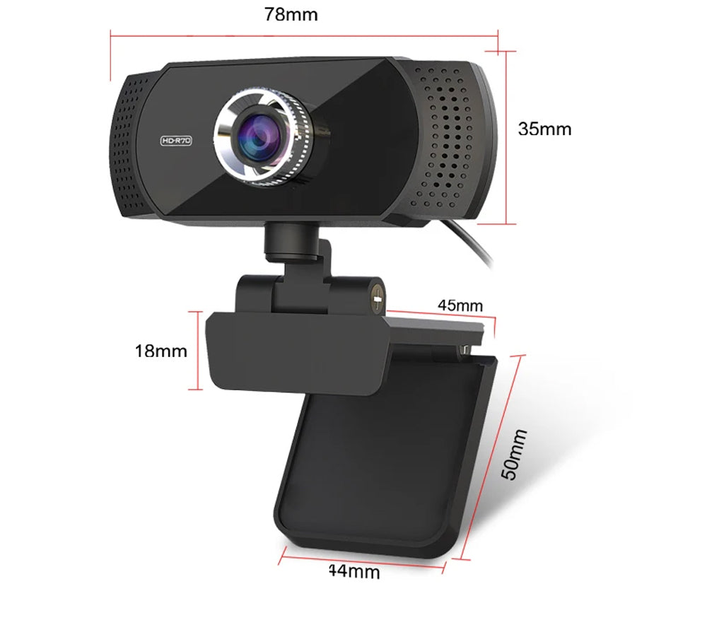 TECHNOVIEW Full HD Web Camera for Computer, Laptop, 1080p 60 FPS Webcam with Built-in Mics, Manual Focus, 2.1 Megapixel CMOS Camera, Ultra Lens, 360° Rotation, Flexible Mount (Black)