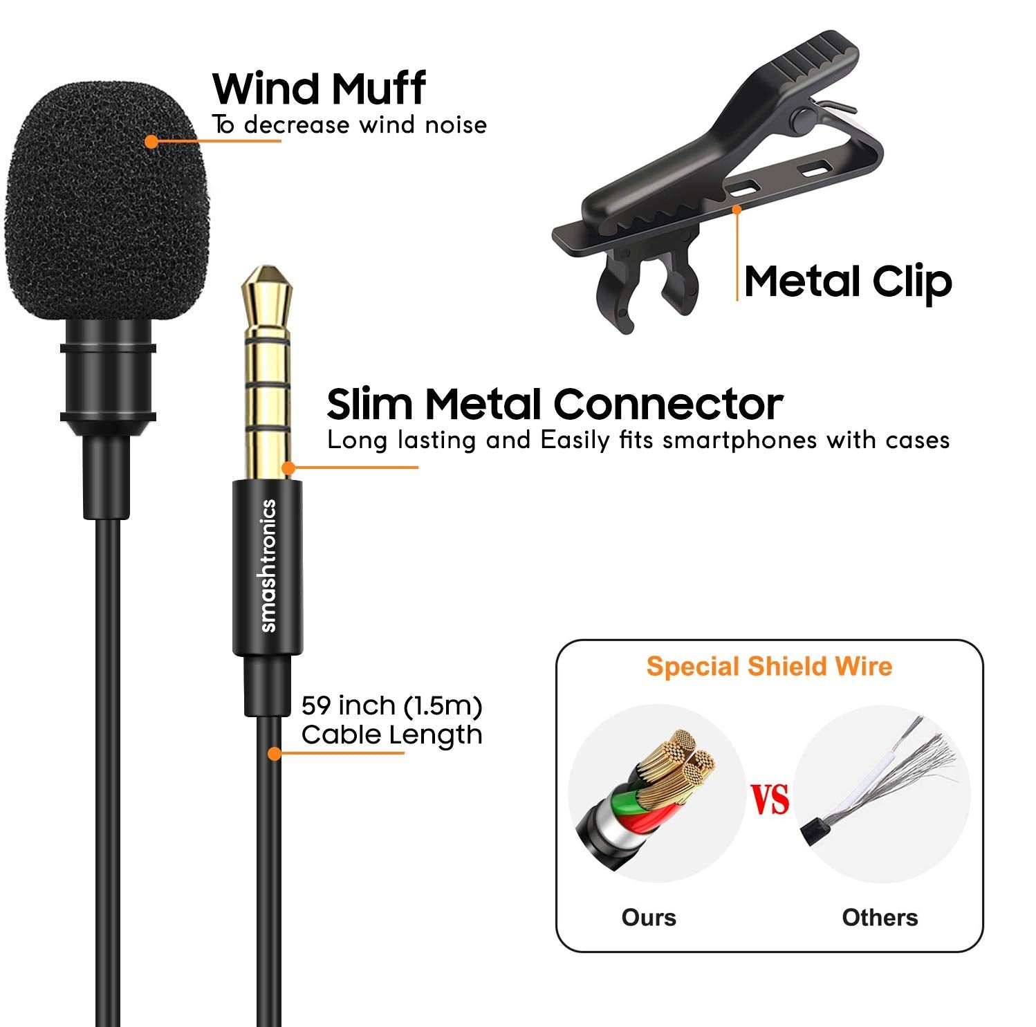 3.5mm Lapel Microphone for Video Recording | Collar Mic | Small Mic for Phone | Wired Mini Mic for Phone | Microphone for Recording