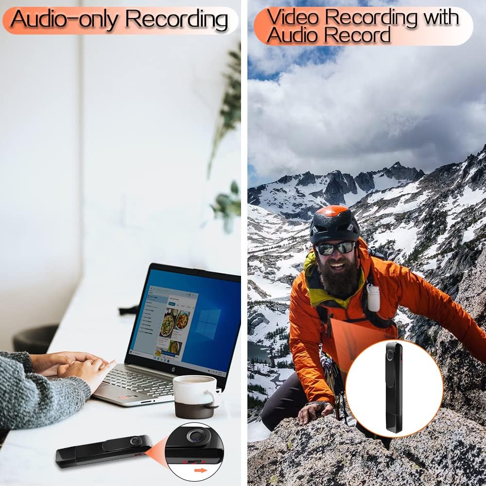Mini HD Camera with Audio Recording | USB Rechargeable Portable Camera with TF Card Storage & Continuous Recording