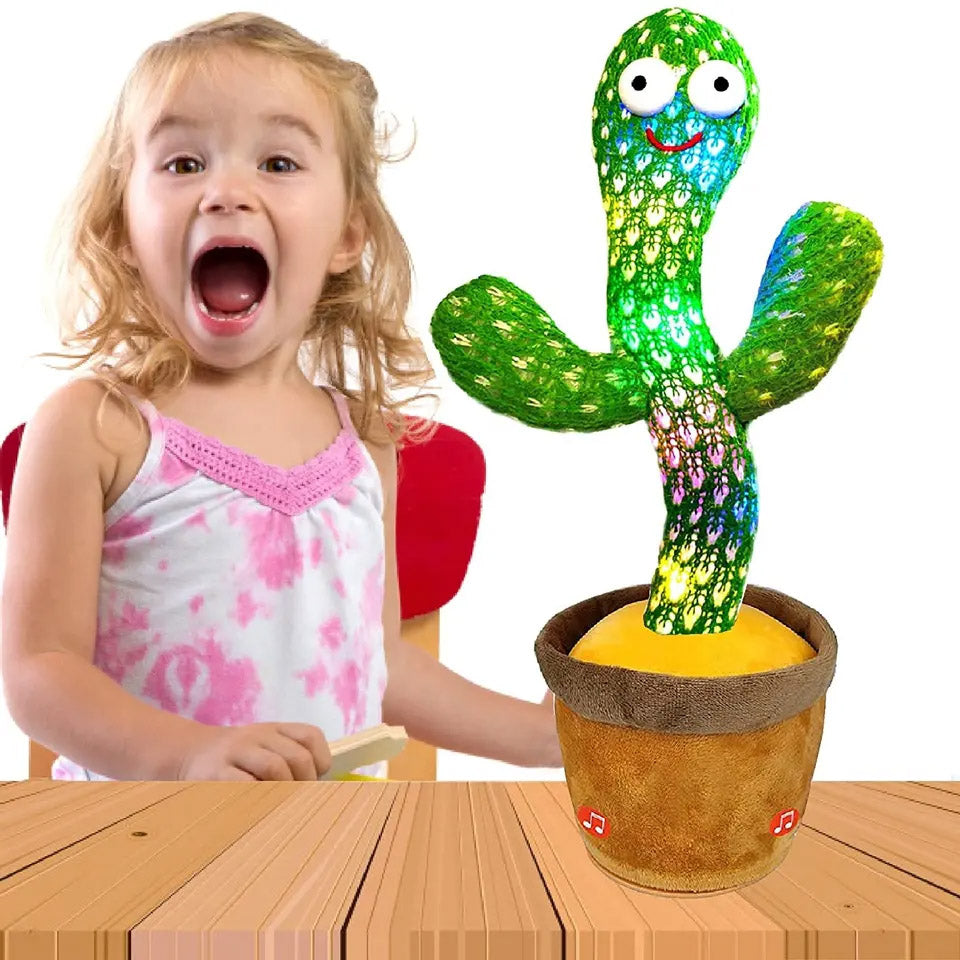 Dancing Cactus Rechargeable Toy, Talking Cactus Baby Toy for Kids - Dances, Sings, Wriggles & Records/Repeats What You Say - Funny Educational Toy for Children, Home Decor