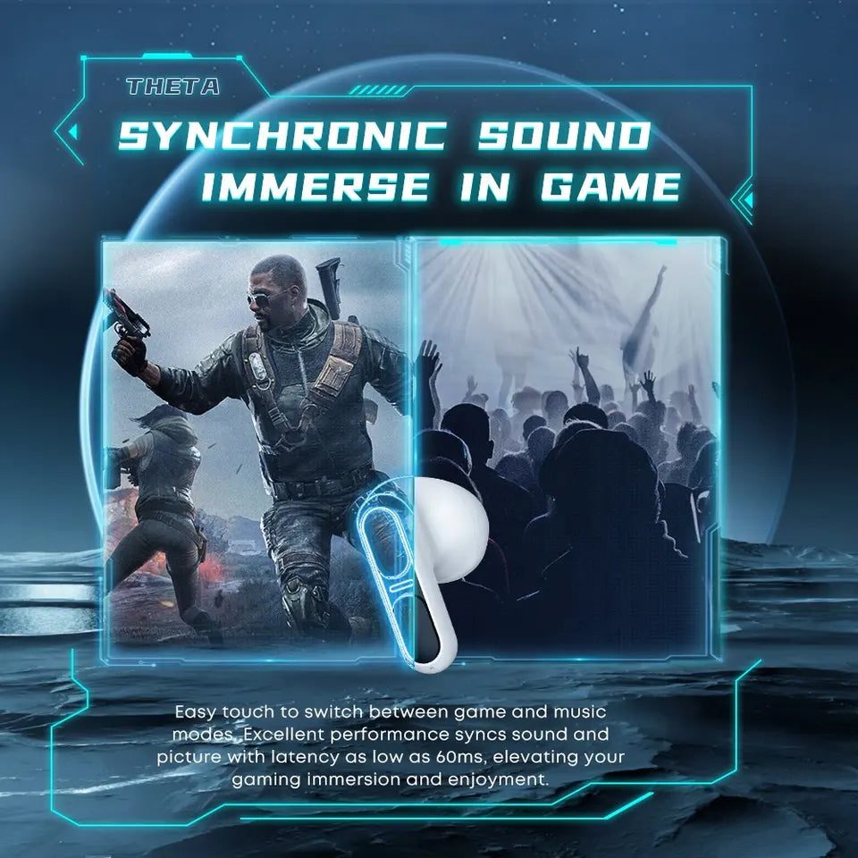 Gaming TWS Wireless Earbuds, Bluetooth 5.3, Low Latency & ENC Calling