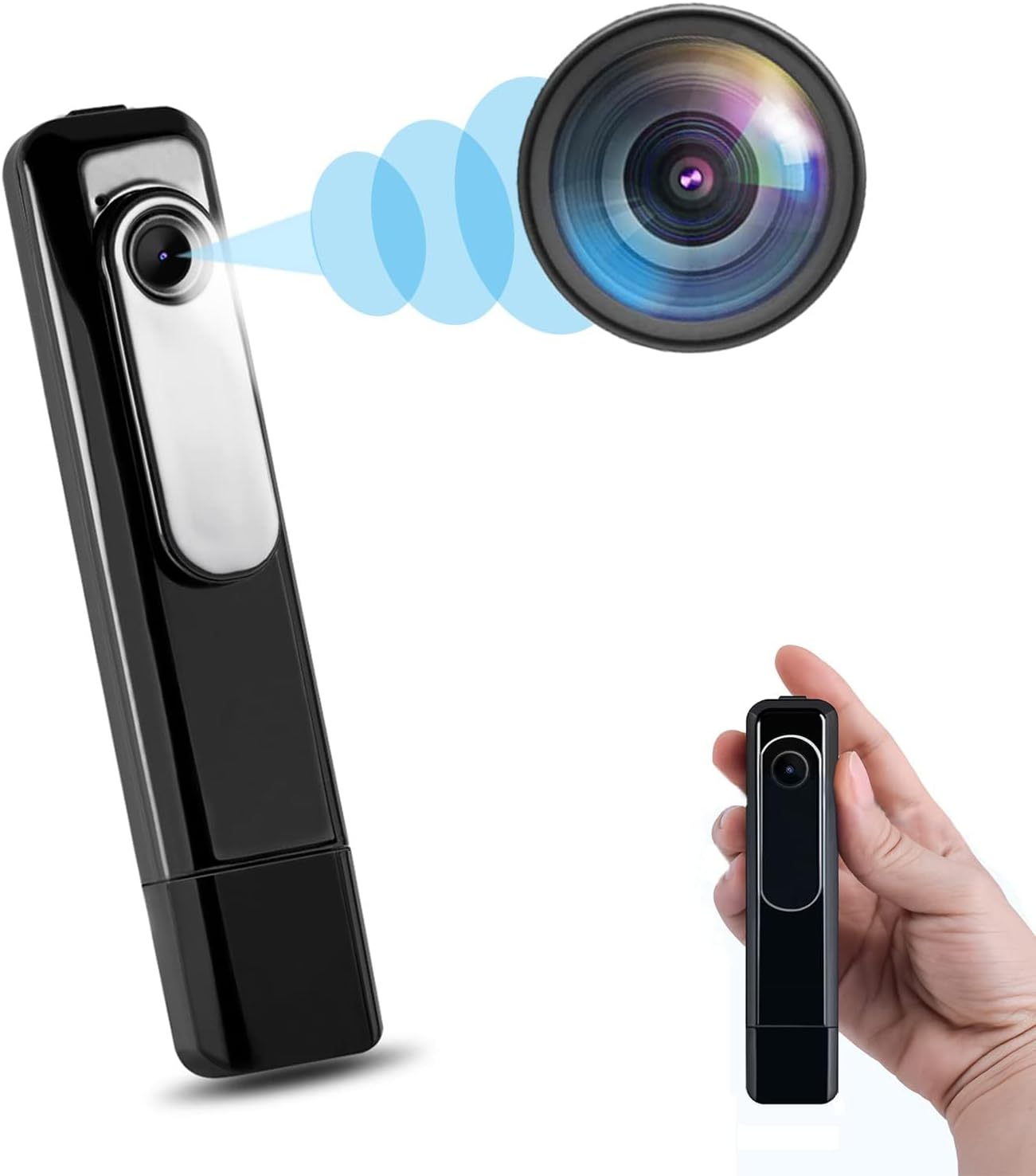 Mini HD Camera with Audio Recording | USB Rechargeable Portable Camera with TF Card Storage & Continuous Recording