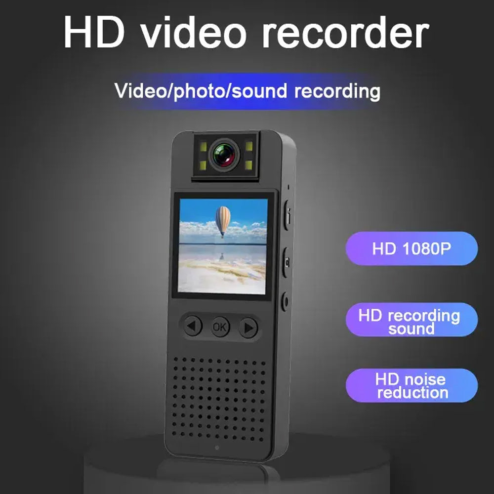 Portable Body Camera with Audio & Screen | HD Wearable Clip Camera with Night Vision, One-Touch Recording & TF Card Support