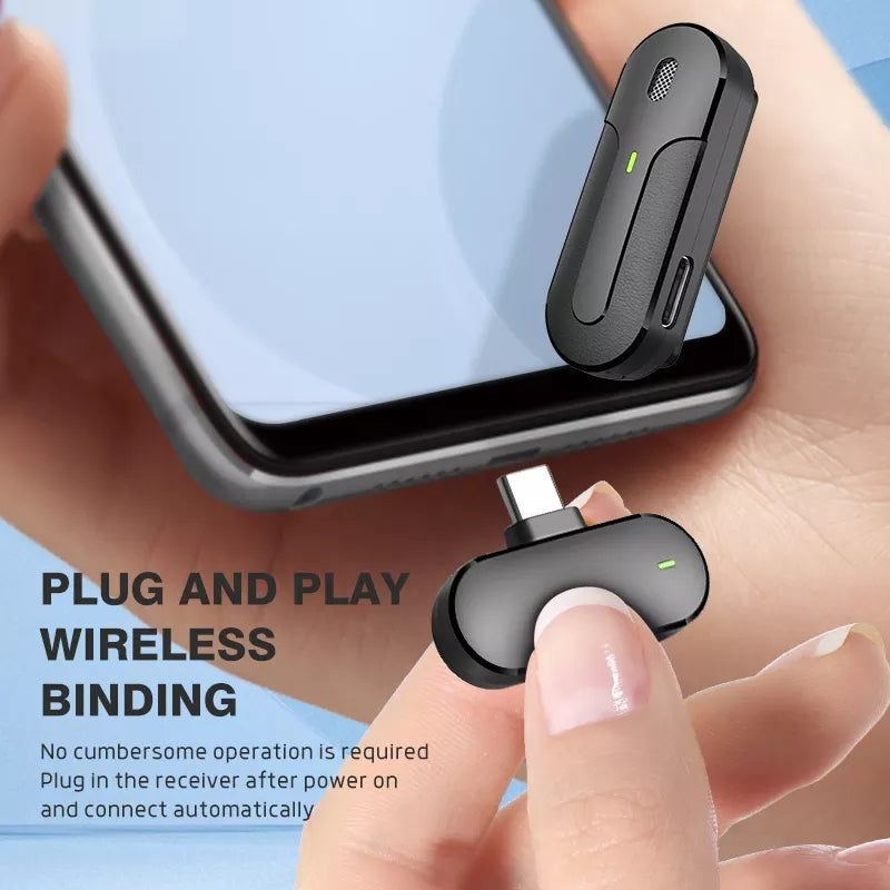 Wireless Lavalier Microphone for Android, iPhone, iPad - Clip on Lapel Microphone Wireless Mic for Video Recording, Vlogging, YouTubers, Interview, 3 Mode Denoise (Dual)