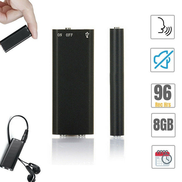 Mini Digital Audio Recorder – 8GB Built-in Memory, Up to 14 Hours Recording, Compact USB Rechargeable Design