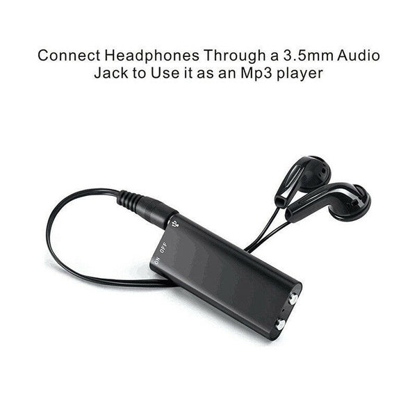 Mini Digital Audio Recorder – 8GB Built-in Memory, Up to 14 Hours Recording, Compact USB Rechargeable Design