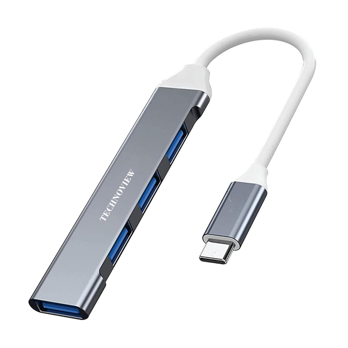 4 in 1 USB C Hub USB Extension Type C for Laptop, Type C to 4 Port USB 3.0 to USB 2.0 Hub OTG Adapter Multiport Splitter Extender Expander for Mouse Printer Pendrive Android (Silver)