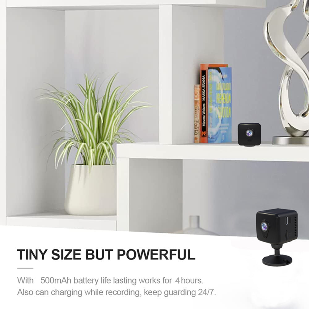 Wireless HD Camera 1080P, Upto 4 Hours Battery Backup, Night Vision, Wide Angle, Indoor HD Mini Portable Camera, Support Mobile Phone Real Time Viewing (Super WiFi Camera A18)