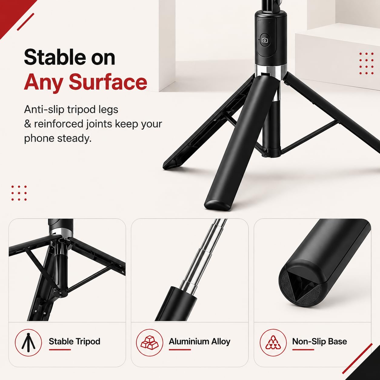 67inch Selfie Stick Tripod Stand with LED Light – 3-in-1 Phone Stand with Bluetooth Remote & Rechargeable Ring Light for Photos, Makeup, Vlogging, and Video Calls (6FT Stick with Light)