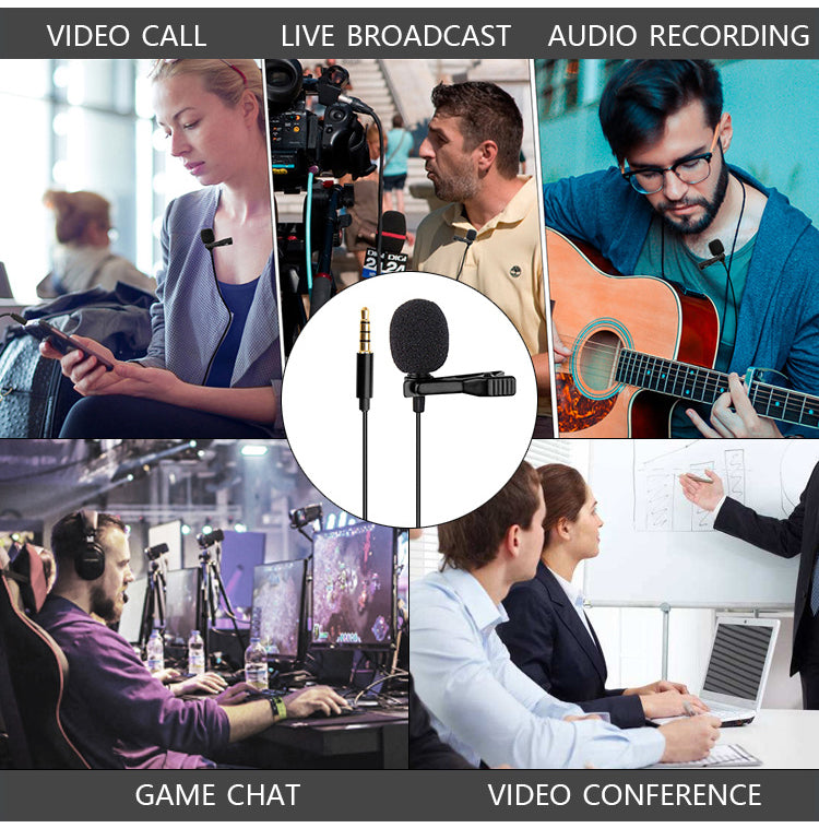 3.5mm Lapel Microphone for Video Recording | Collar Mic | Small Mic for Phone | Wired Mini Mic for Phone | Microphone for Recording
