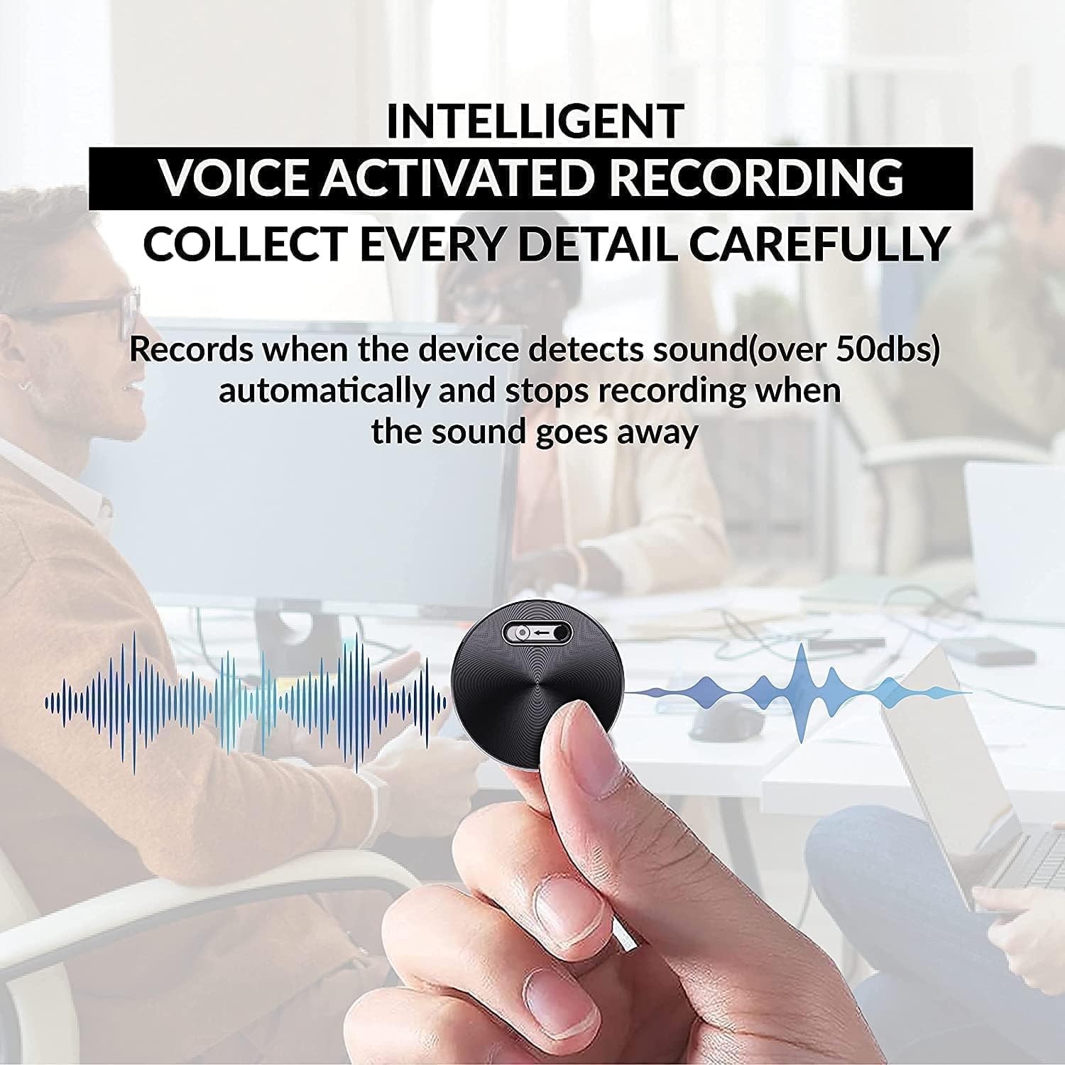 8GB Voice Activated Audio Recorder – Up to 15 Hours Battery Life, Compact Design