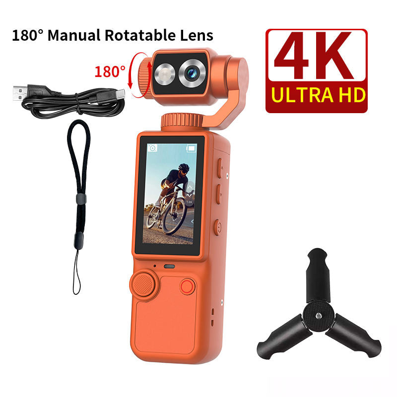 Video Camera for Vlogging - 4K Ultra HD Digital Camera with 180° Rotatable Lens, Autofocus – Handheld Vlogging Camera