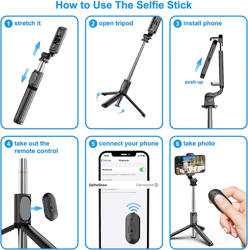 67inch Selfie Stick Tripod Stand with LED Light – 3-in-1 Phone Stand with Bluetooth Remote & Rechargeable Ring Light for Photos, Makeup, Vlogging, and Video Calls (6FT Stick with Light)